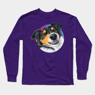 Black Tricolor Australian Shepherd Dog Long Sleeve T-Shirt